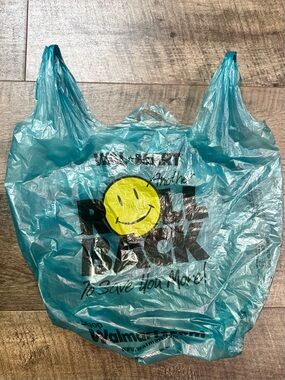 Vintage 2001 Blue Turquoise Walmart Shopping Bag